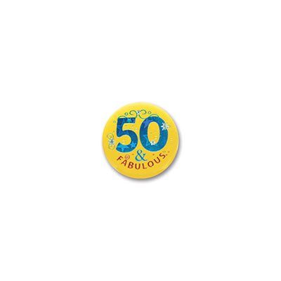 50 and Fabulous Satin Button