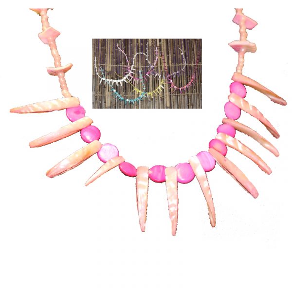 Colored Shark Tooth Shape Seashell Choker Necklace
