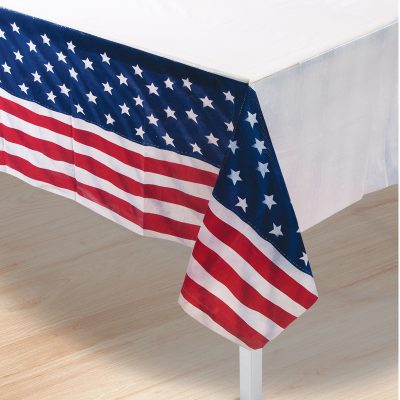 Plastic Patriotic Flag Pattern Table Cover