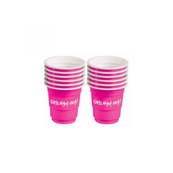Plastic Shot Glasses Pink Girls Night Out Mini Solo Cup