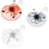 Mesh Satin Headpieces Fascinators w Floral Feather Trim