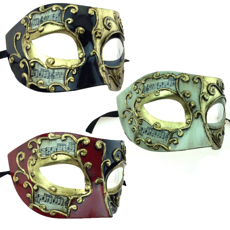Full Face Masks with Musical Note Detail for Venetian Ball Volto Melody 