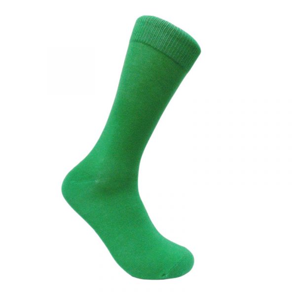Kelly Green Costume Cotton Solid Color Crew Socks