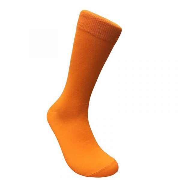 Tangerine Orange Costume Cotton Solid Color Crew Socks