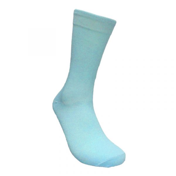 Turquoise Costume Cotton Solid Color Crew Socks