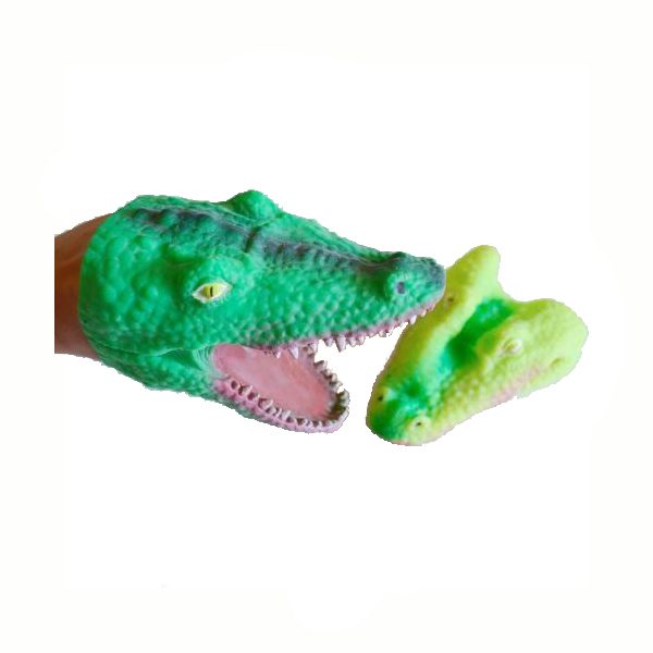 Universal Specialties Alligator Hand Puppet Dark Green Stretchy Rubber 6" Inch 