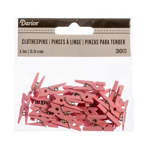 Darice Mini Spring Clothespins - Natural - 1 inch - 50 pieces (9151-08)