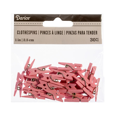 Light Pink 1 Inch Solid Color Craft Mini Clothespins