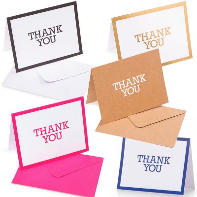 10 Thank You Cards with 10 Envelopes