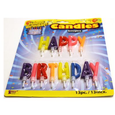Happy Birthday Letter Candle Pick Set