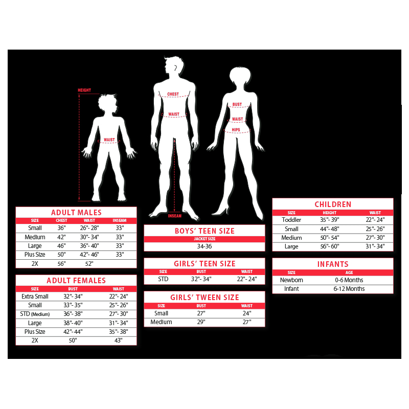 Rubies Children S Size Chart