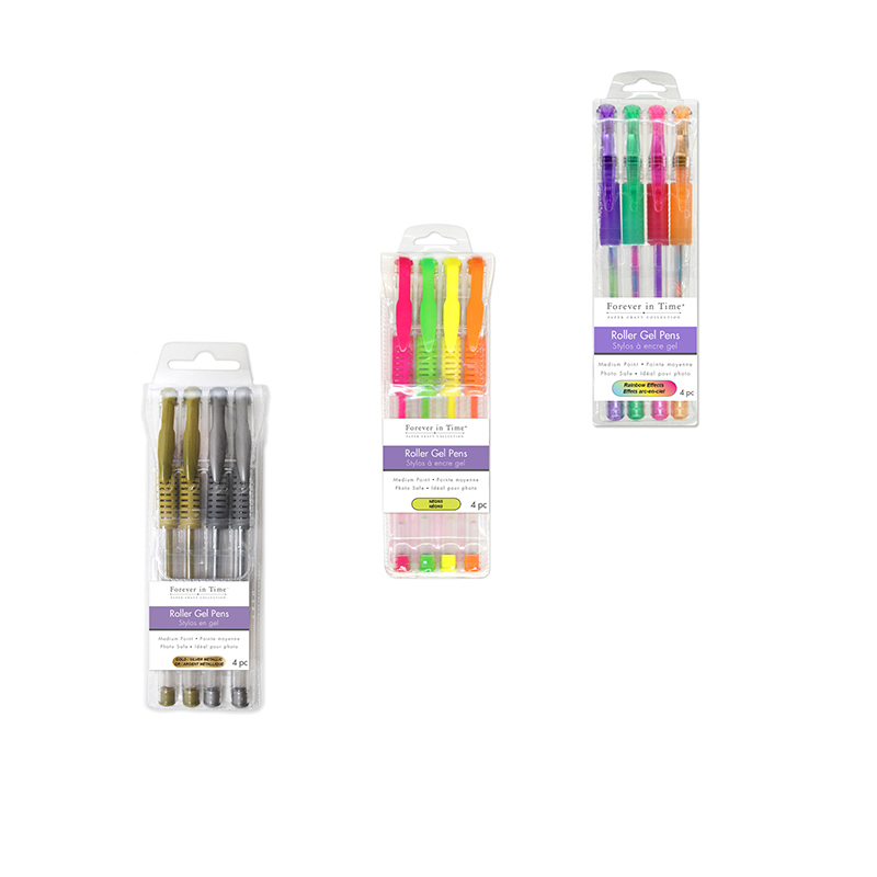 4-Piece Assorted Roller Gel Pen Set