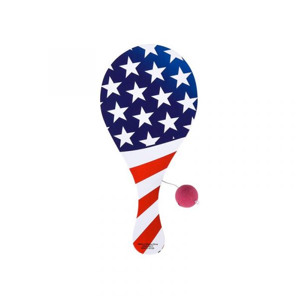 9 Inch Wood Patriotic Paddle Ball Game