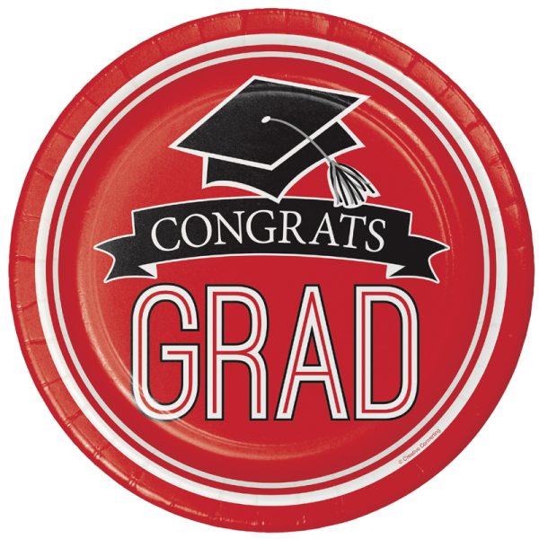 Graduation Paper Plates and Napkins - Red