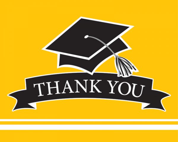 Graduation Thank You Notes Yellow