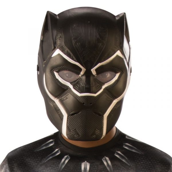 Plastic Childs Black Panther Super Hero Face Mask