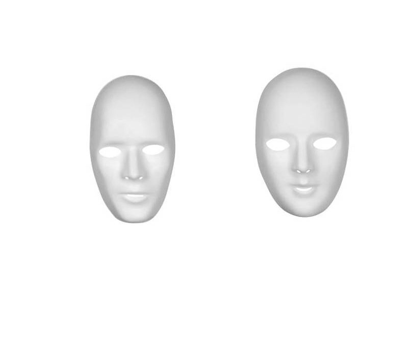 Blank White Plastic Full Face Mask