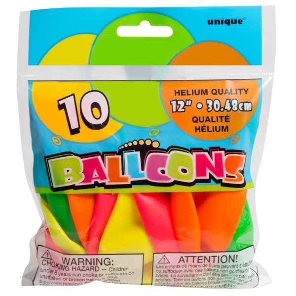 Neon balloons 10 per package