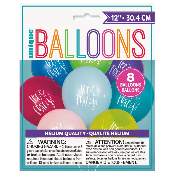 Lets Party Printed Balloons 12 Inch Printed Round Latex