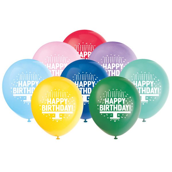 Happy Birthday Cake Helium Latex Balloon