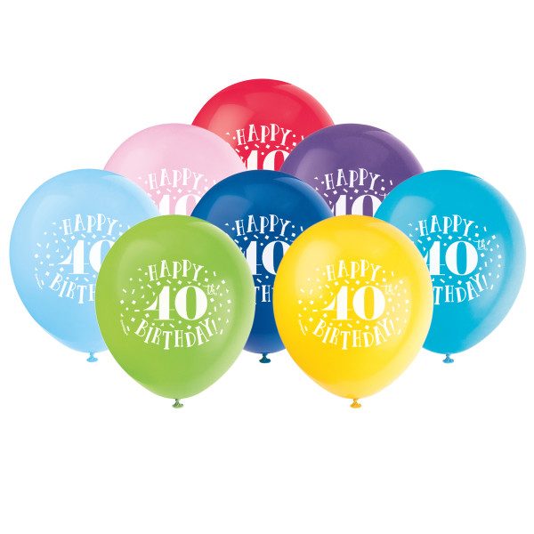 Happy Birthday 40 Helium Latex Balloon