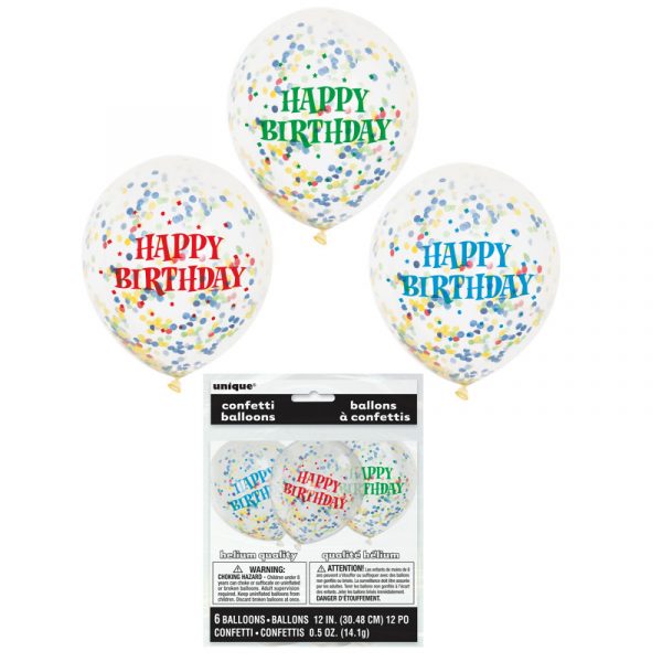 12 Inch Printed Happy Birthday Balloons