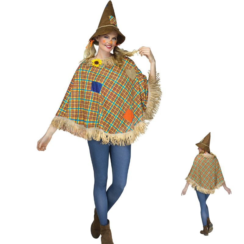 Scarecrow Poncho Fall Halloween Costume