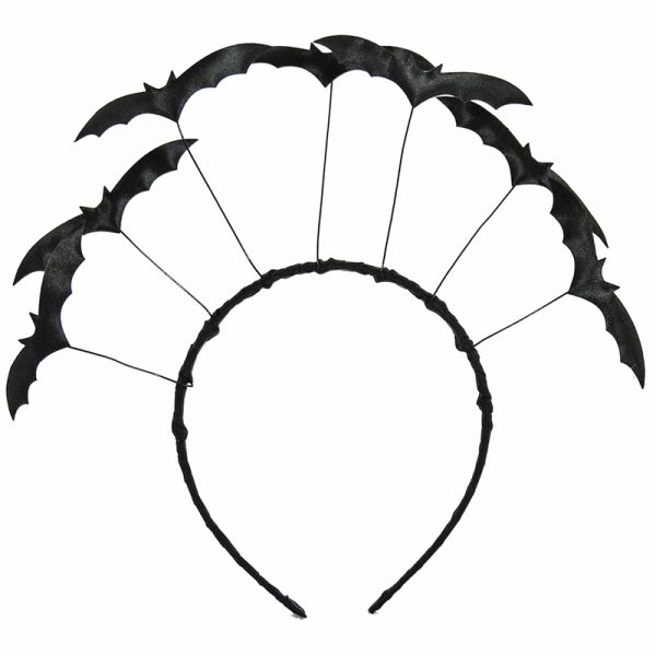 Costume Fabric Black Flying Bats Headband