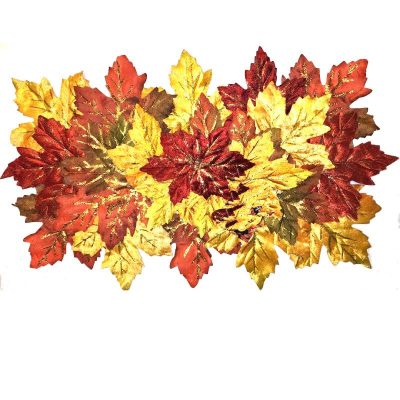 Fall Glittered Silk Harvest Leaves Place Mat