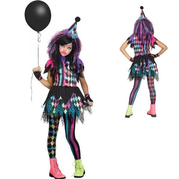 Twisted Circus Clown Child Youth Costume
