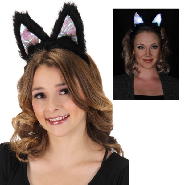 Costume Light Up Plush Cat Ears Headband