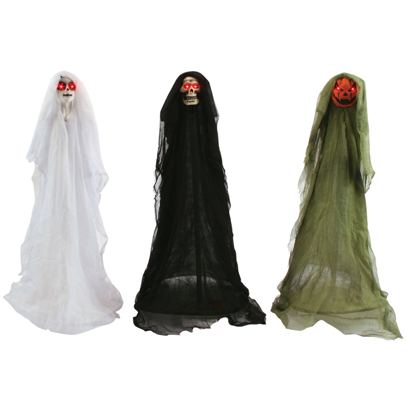 3 Foot Light-Up Ghostly Lawn Walker - White Green Black