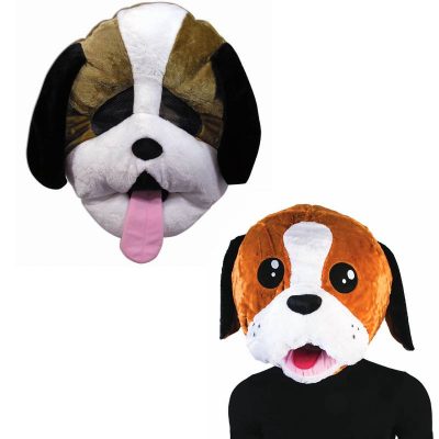 Brown and white dog mascot masks