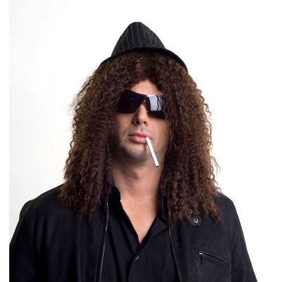 Long Curly Black Wig for a Rock Star