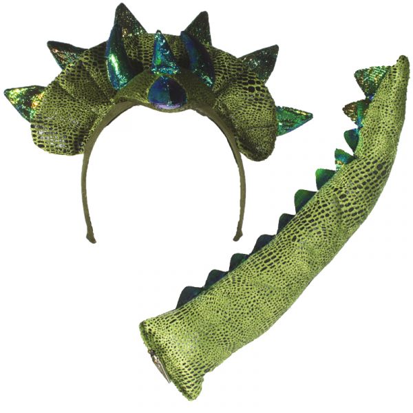 Costume Dinosaur Headpiece & Tail Set