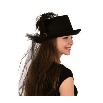 CNBEAUM Ladies Autumn Winter Simple Bowler Hat Pull Fur Hat Top Concave Black Felt Hat 