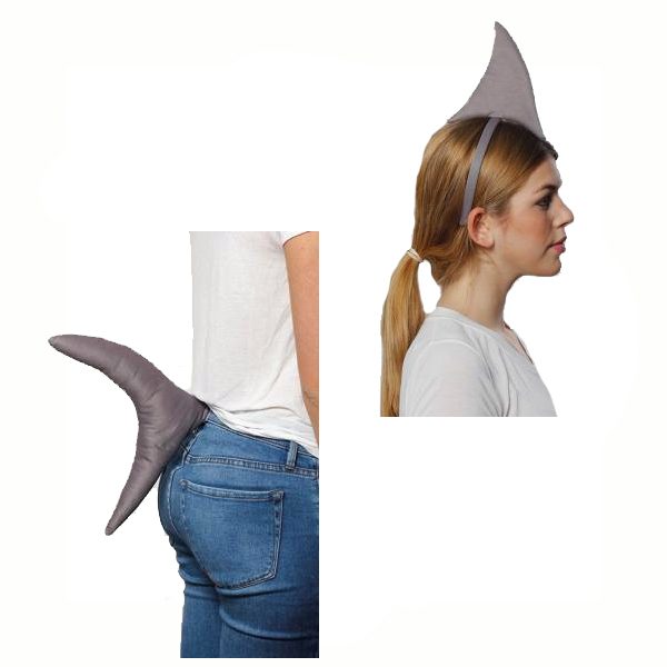 Costume Soft Stuffed Shark Fin Headband n Tail