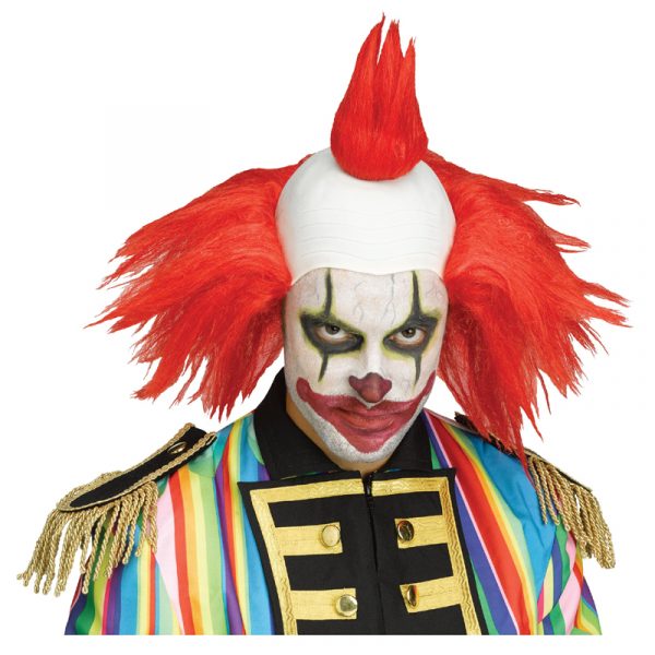 Red Twisted Clown Wig and Forehead