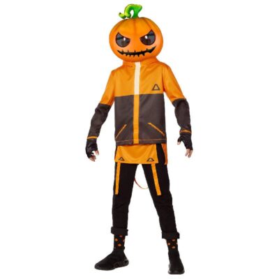 Fortnite Punk Costume Youth Pumpkin Head Kids Halloween Costume