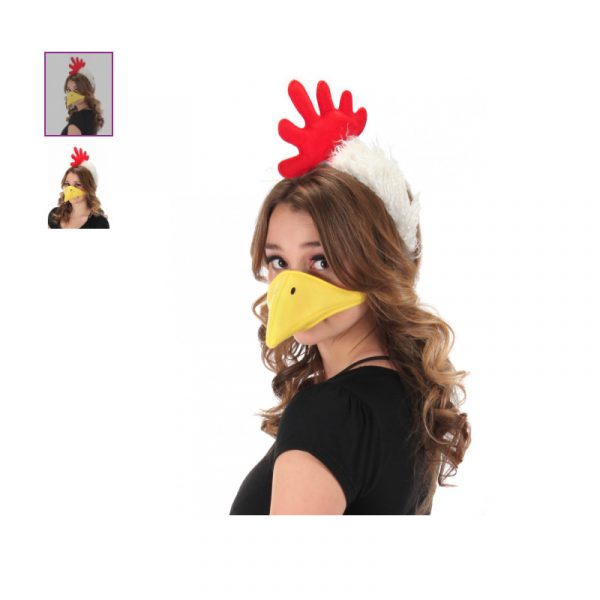 Costume Plush Chicken Headband n Beak Kit