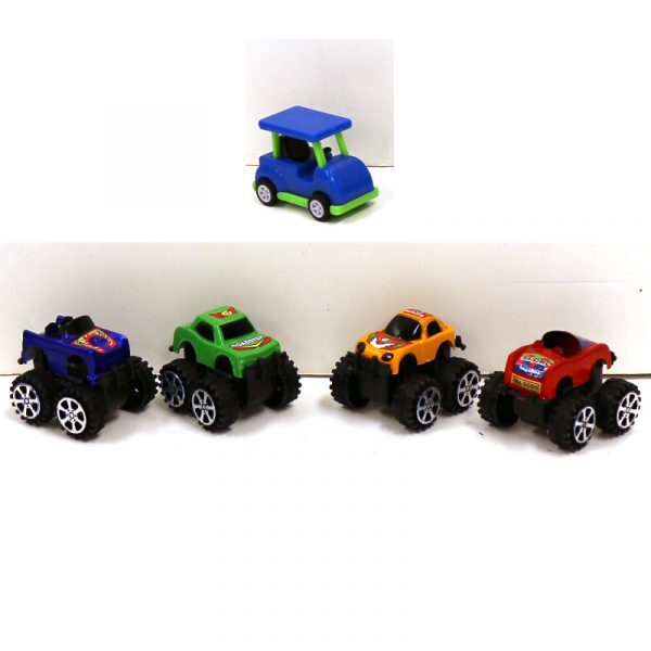 2 Inch Plastic Pull-Back Truck Racers Golf-Cart Racers