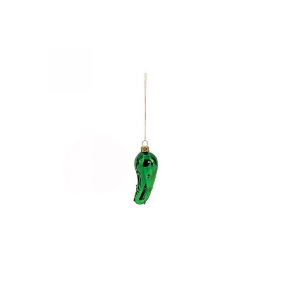 Green Glass Pickle Christmas Tree Ornament