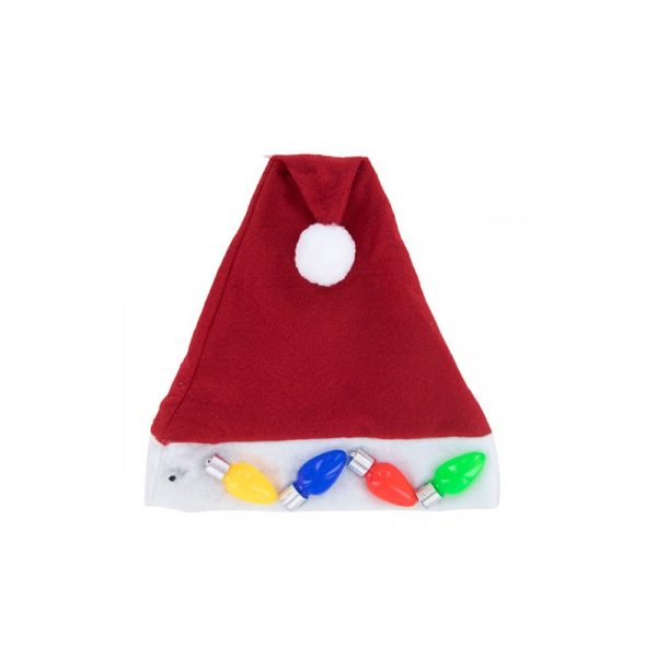 Lightup Fabric Santa Hat w Bulbs Cappel's