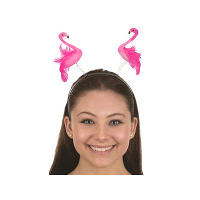 Pink Feathered Double Flamingo Bopper Headband