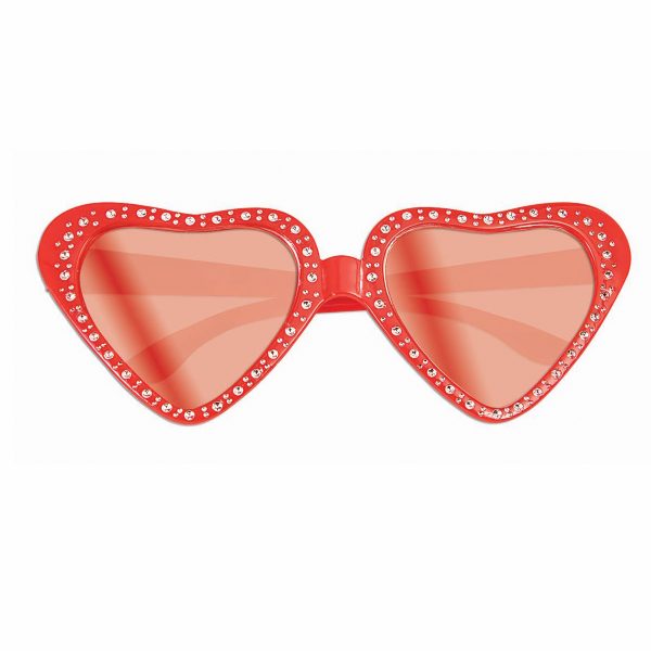 Red Plastic Heart Eyeglasses