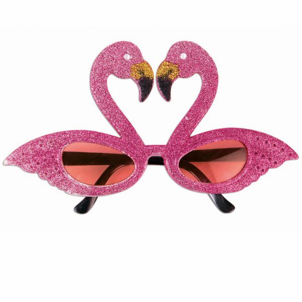 Glittered Pink Flamingo Color Lens Eyeglasses