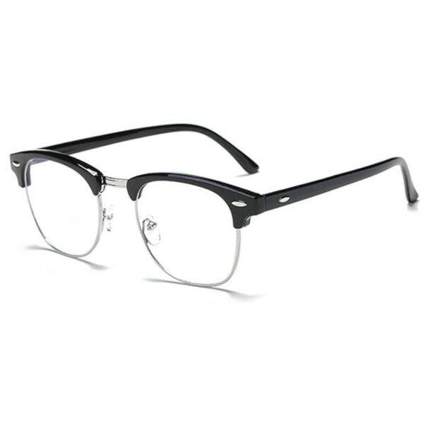 Clear Lens Opaque Frame Eyeglasses black/silver