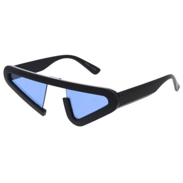 Black Frame Futuristic Sunglasses blue