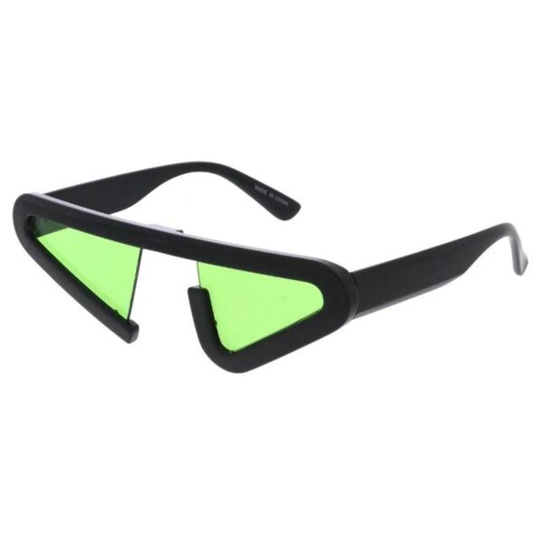 Black Frame Futuristic Sunglasses green