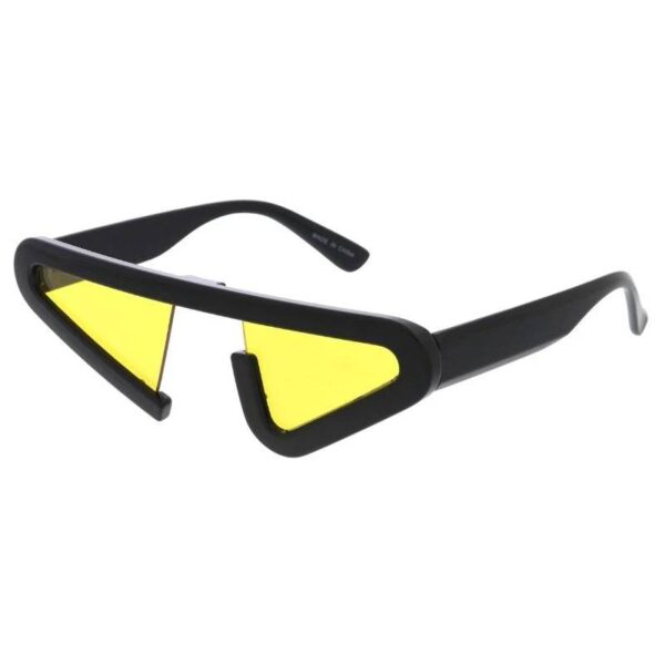 Black Frame Futuristic Sunglasses yellow